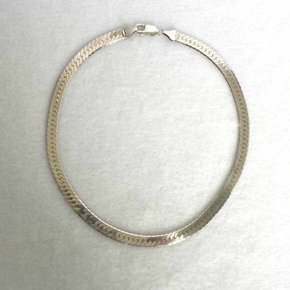 Sterling Silver 925 Italy 6.5MM Wide 16" Italian Herringbone Chain 23g - Picture 3 of 16